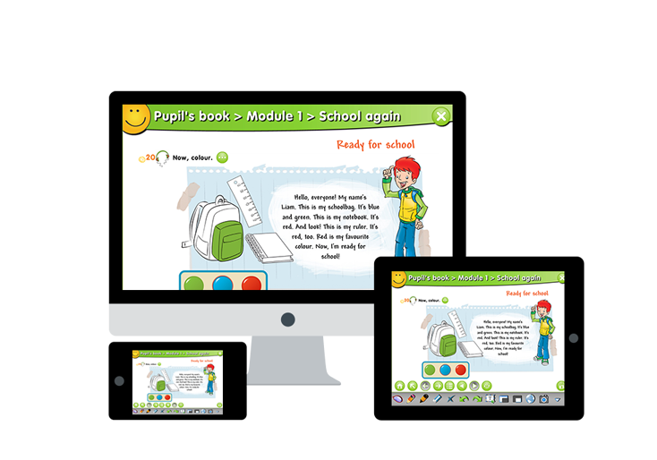 Educational app on desktop, tablet and phone