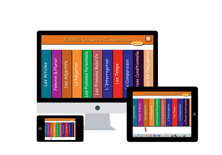 Educational app on desktop, tablet and phone
