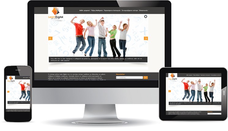 learndigital.gr website on desktop, tablet and phone