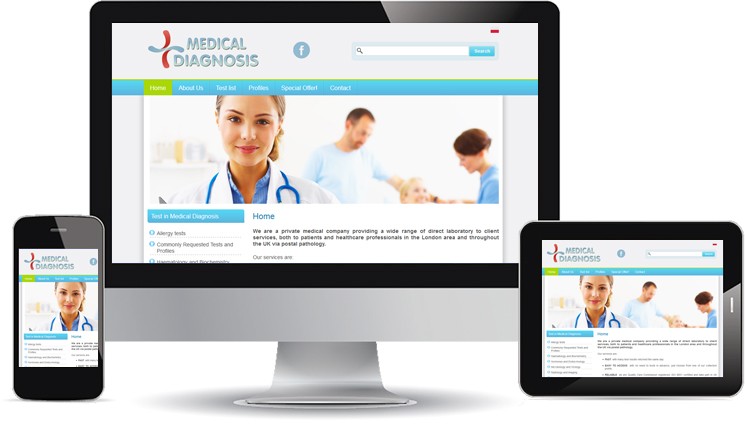 medical-diagnosis.net website on desktop, tablet and phone